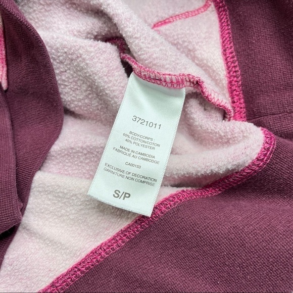 𝅺CHAMPION Pink & White Burgundy Tie Dye Trendy Cozy Pouch Hoodie Sweatshirt - Picture 7 of 7